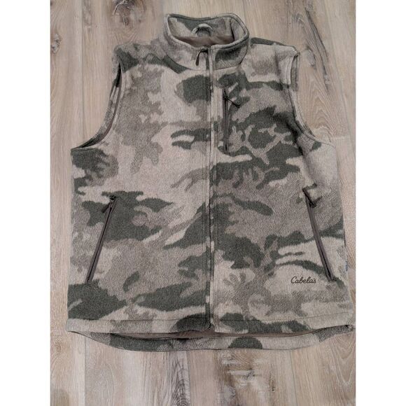 Cabelaās Wooltimate 4MOST Windshear Hunting Vest Menās XL Camo Wool Blend - Picture 2 of 11